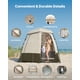 thumbnail image 4 of VEVOR Tienda de Campaña con Ducha y Baño, con Mampara de Privacidad y Cambiador, con Piquetas, Cuerdas, Bolsa de Transporte y Barra Transversal, para Camping, Playa, Caqui, 2500 x 1220 x 2180 mm, 4 of 9