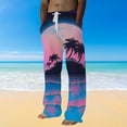 thumbnail image 2 of Afdoent Pantalon Homme Printemps Été Mode Imprimé Thème Cocotier Classique, 2 of 5