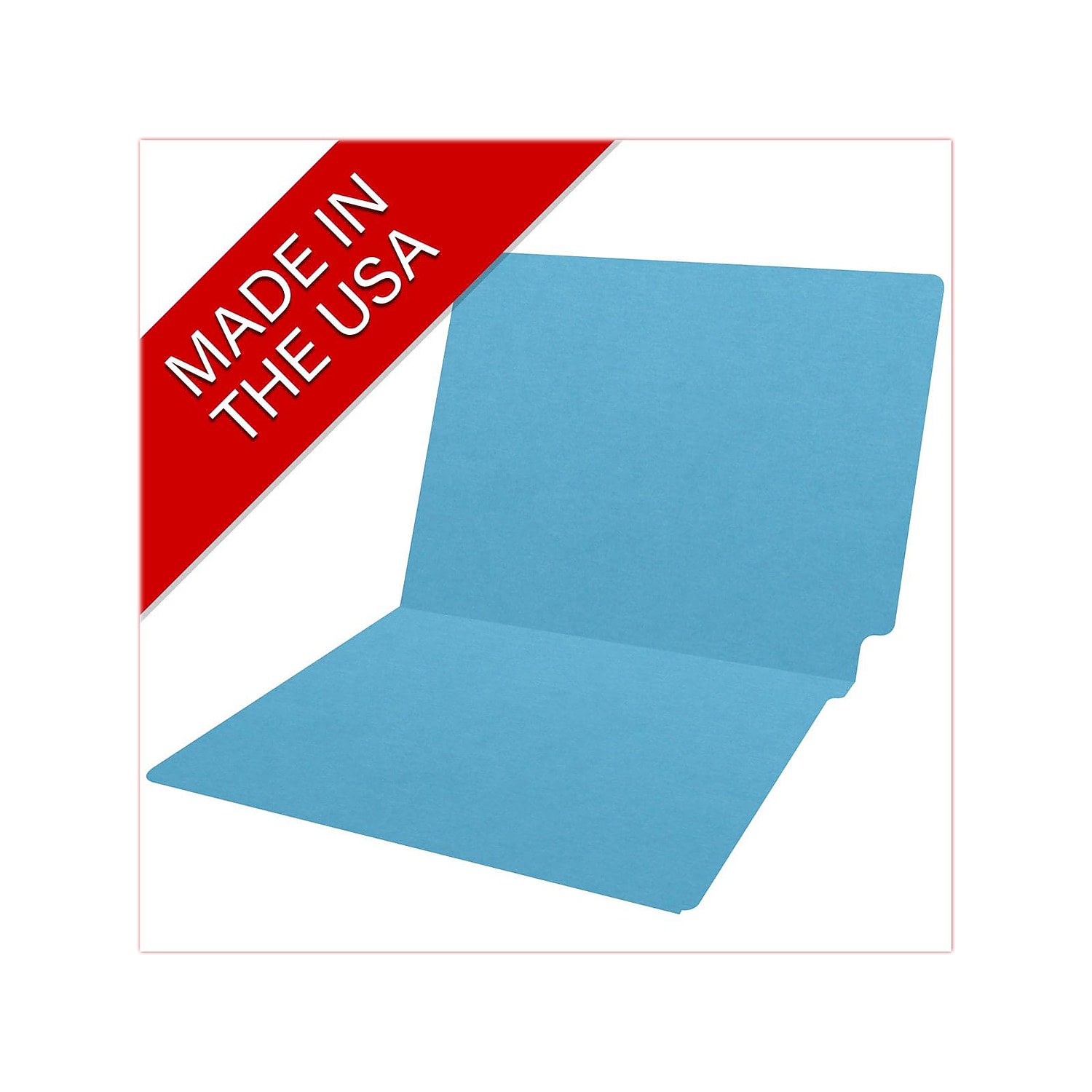 Medical Arts Press Heavy-Duty End Tab File Folder Straight Cut Letter-Size Blue 40/Box (S-09458-DBL)