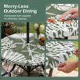 thumbnail image 5 of Round Outdoor Tablecloth with Umbrella Hole and Zipper, Dark Green Coastal Tablecloth with Elastic Waterproof, Conch Nautical Summer Starfish Shell Coral Patio Table Covers for 55" - 60" Pool Tables, 5 of 9