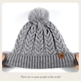 thumbnail image 5 of SYMOID Warm Winter Beanie for Women, Cable Knit Cuffed Hat with Faux Faux Fur Pom Pom Hats,Size Free Size, 5 of 6