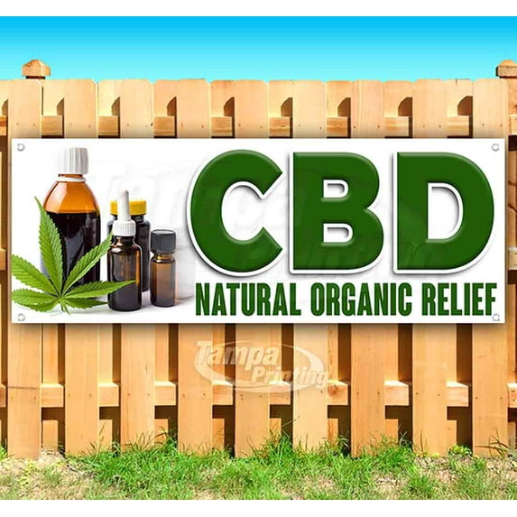 Cbd Natural Organic Relief 13 oz Vinyl Banner With Metal Grommets