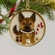 thumbnail image 1 of Adorno navideño de cristal con forma de perro de la costa, adorno navideño de cristal con forma de perro, decoración navideña de estilo costero, material de cristal duradero, base de metal,, 1 of 9