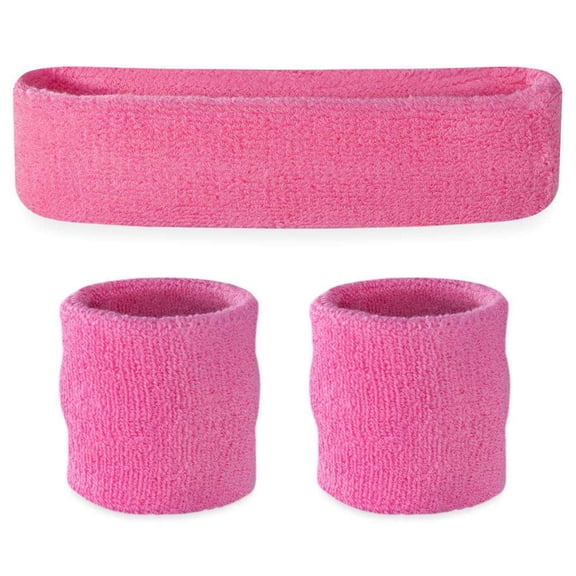 BESTSKY Sweatbands Set, Moisture Wicking 2 Wristbands and 1 Headband, Breathable Terry Cloth Athletic Bands for Basketball, Tennis, Yoga, Gym, Sweat Bands Headbands for Women