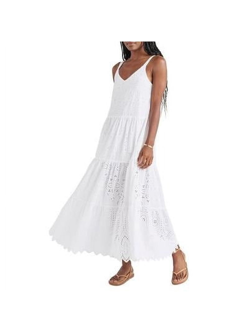 white christmas dresses Navy Cotton Embroidered Eyelet Dress - Maxi Dresses main image 1