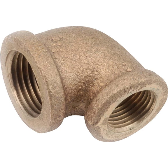 738105-0806 Red Brass Threaded Reducing Elbow, 90-Degree, Lead-Free, 1/2 x 3/8-In. - Quantity 1