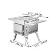 thumbnail image 2 of VEVOR Tent Wood Stove 18.1x15x27.2 inch, Camping Wood Stove 304 Stainless Steel with Folding Pipe, Portable Wood Stove 113 inch Total Height for Camping, Tent Heating, Hunting, Outdoor Cooking, 2 of 9