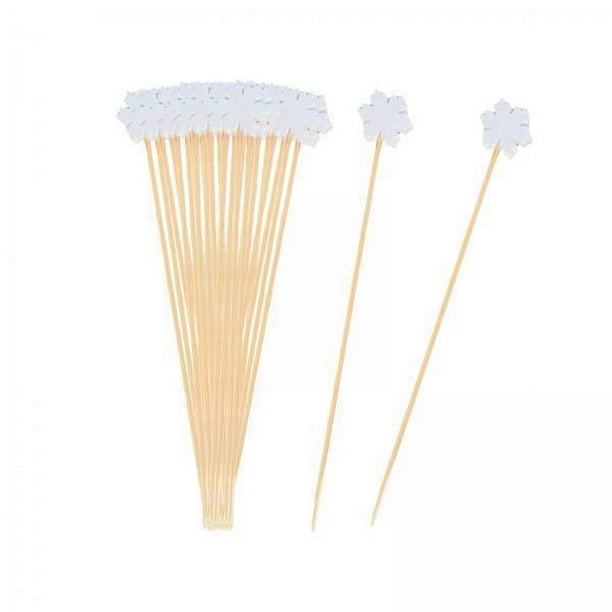 Selecciones elegantes para fiestas navideñas: palillos de dientes decorativos de bambú para aperitivos y postres 6 piezas