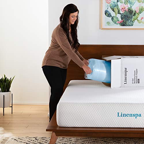 LINENSPA 3 Inch Gel Infused RV Queen Memory Foam Mattress Topper