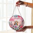 thumbnail image 2 of Hello Valentine’s Day Basset Hound Flower Crown Romantic Pink Floral Stained Glass Suncatcher Bassets Dog Breed Lovers Gifts Idea Window Hanging Sign Decor - 00031, 2 of 5