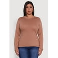 thumbnail image 2 of Womens Plus Size Basic Long Sleeve Crew Neck T-Shirt, 2 of 5