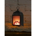 thumbnail image 5 of YAKii 12" H Fireplace Lantern 6 Super Bright LEDs 6 Hours Timer Battery Operated,Plastic Hanging Sitting Decoration Indoor & Outdoor Use,Christmas Day Decoration Antique Copper Brushed., 5 of 15