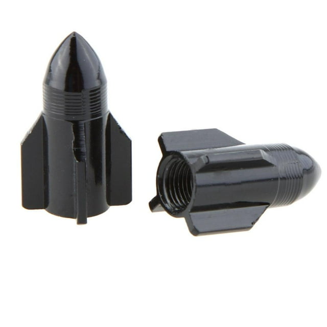 Rocket Ship Bike Valve Covers Set of 2 Black
