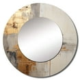 thumbnail image 2 of Designart "Soft Fusion Of Gold And Beige Tones" Coastal Pier Rund Mirror For Wall Decor - Large Beige Round Printed Mirror - Coastal Round Office Mirror - 29" x 29", 2 of 6