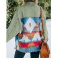 thumbnail image 3 of HSHDLDF Women's Aztec Denim Jacket Distressed Lapel Long Sleeve Vintage Button Down Denim Jacket Shacket, 3 of 4