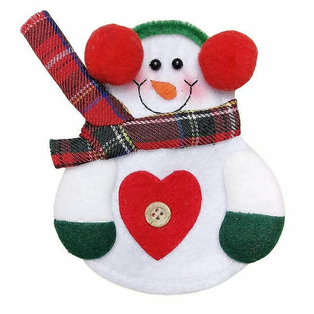 8Pcs Christmas Silverware Holders Snowman Knife Fork Chopsticks Pockets Christmas Santa Hats Holders Pockets Red Santa Socks Cutlery Holders for Xmas