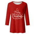thumbnail image 5 of Women's Christmas 3/4 Sleeve Tops Tshirts Sparkly Christmas Tree Sweatshirt Casual Crewneck Pullover Holiday Graphic Tees Blouses, 5 of 5