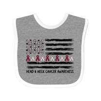 Inktastic Head and Neck Cancer Awareness- Flag and Ribbon Boys or Girls Baby Bib