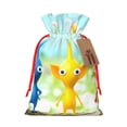 thumbnail image 1 of Yiaed Pikmin Print Christmas Small Burlap Bags with Drawstring, Burlap Gift Bags Christmas Linen Treat Sacks Gift Wrapping Bags Xmas Holiday Party-Small, 1 of 7