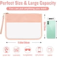 thumbnail image 4 of Izuzta Clear PVC Flat Pouch,PU Makeup Bag Clear Zipper Pouch with Wristlet,DIY Chenille Letter Bag Waterproof Portable Travel Toiletry Bag Cosmetic Pouch for Women Girls(Pink), 4 of 6