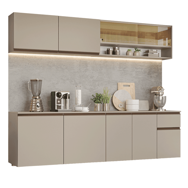 Cocina Integral Completa Modular Madesa Nice 240cm Crema 06