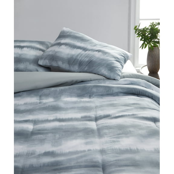 Urban Shop Tie Dye Grey 3 Piece Comforter Set Queen