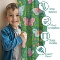 thumbnail image 3 of Blackout Kids Curtains,Cartoon Butterfly Flower Leaf Green Pattern Childrens Insulated Curtains Set Of 2,Bedroom Essentials,Toddler Room Decor 52"x84", 3 of 5