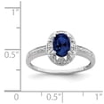 thumbnail image 5 of 925 Sterling Silver Rhodium-Plated Diamond and Created Sapphire Ring Size 9, 5 of 6