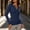 Dark Blue, variant on Henley Long Sleeve Tops For Womens Ribbed Knit Notch V Neck Layering Blouses Slim Fit Casual Shirts Khaki L