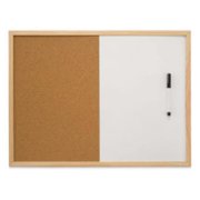 Bi-Silque MX04001010 18 in. x 24 in. Pine Frame MasterVision Combo Cork & Dry-Erase Board