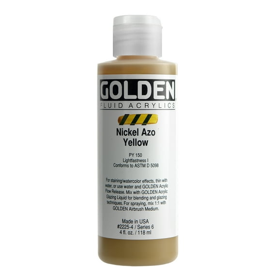 Golden� Fluid Acrylic, 4 oz., Nickel Azo Yellow