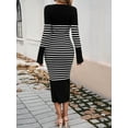 thumbnail image 5 of PHOESEN Sweater Maxi Dress for Women Trendy Ribbed Knit Bodycon Dresses V Neck Long Sleeve Slim Fit Dresses, 5 of 7
