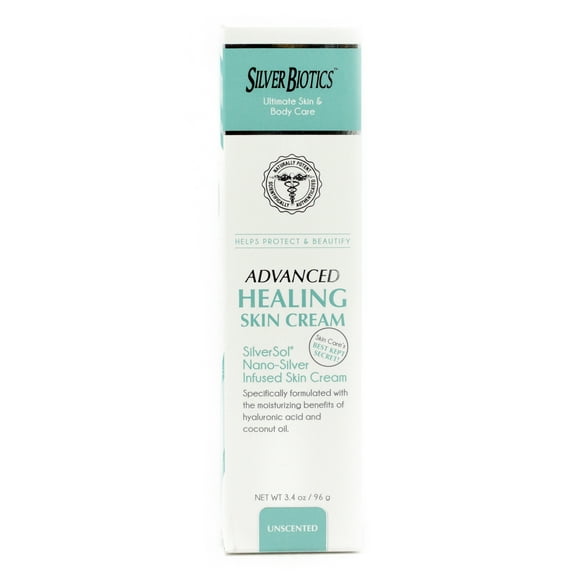 American Biotech Labs Silver Biotics Advanced Healing Skin Cream For Rough and Dry Skin, 3.4 Oz