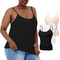 thumbnail image 1 of Daupanzees 3 Pack Plus Size Camis for Women Built-in-bra Yoga Tank Tops Workout Athletic Lightweight Solid Camisole Adjustable Strap, 1 of 8
