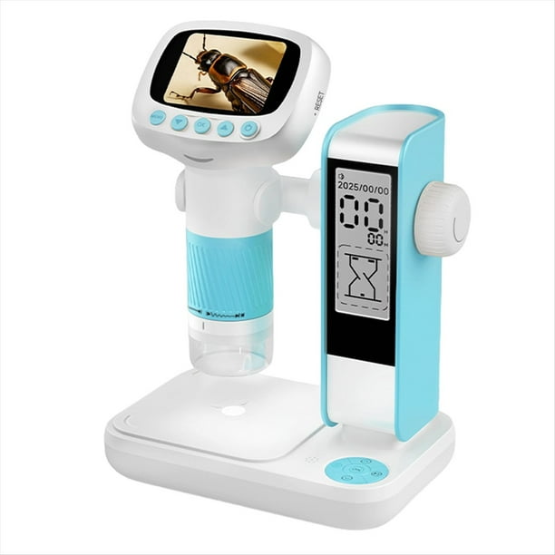 Microscopio para Niños con Pantalla IPS de 2 Pulgadas, Lupa Portátil de Mano, Resolución HD 1080P, para Experimentos Científicos.