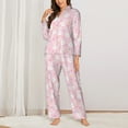 thumbnail image 2 of Kdxio Easter Cute Rabbit Women's Pajama Sets Long Sleeve Button Down Sleepwear Nightwear Soft Pjs Lounge Sets-Medium, 2 of 7