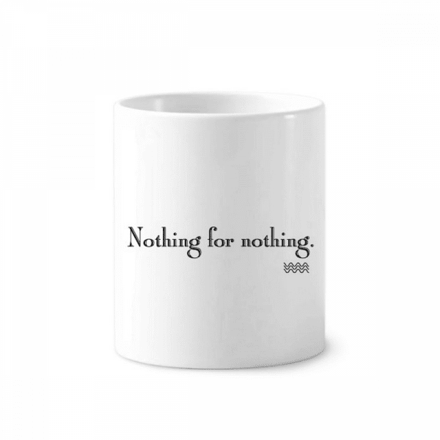 Tópico nada de nada Cepillo de dientes titular de la pluma Mug de ceramica blanca taza 350ml