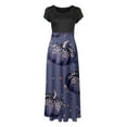 thumbnail image 4 of TIMIFIS Robes Maxi d'Halloween pour Femmes Manches Courtes Cosplay Fête Robe Évasée Vintage Horreur Citrouille Imprimée Bal Automne/hiver, 4 of 5