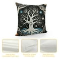 thumbnail image 4 of PRATYUS Tree of Life Pillow Covers, Sun And Moon Throw Pillow Covers, Gothic Bohemian Cushion Covers, Trippy Galaxy Stars Decorative Square Pillow Cases Bedroom Decor, White And Black 18x18in, 4 of 5
