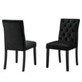 thumbnail image 1 of Side Dining Chair, Set of 2, Black, Velvet, Modern Contemporary, Kitchen Room Cafe Bistro Restaurant Hospitality, 1 of 9
