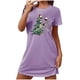 thumbnail image 5 of Camisón corto de talla grande para mujer, camisón de manga corta con estampado de pecho a la moda, camisón para mujer, 5 of 5