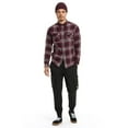 thumbnail image 3 of Hurley Men's Plaid Button-Up Flannel Shirt Color: Charcoal Heather Size: M, 3 of 5