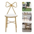 thumbnail image 5 of Modern Vanity Chair Stool, Dressing Table Desk Makeup Girl Chair w/Butterfly Bow Backrest, Side Table Seat for Girl Daughter Room Bedroom Living Room Home Commercial Salon Party Cafe, 5 of 25