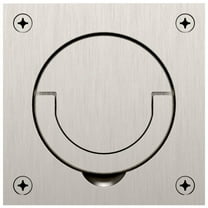 Baldwin 0397056SOL Flush Ring Pull, with Solid Spindle Lifetime Satin Nickel