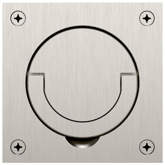 Baldwin 0397056SOL Flush Ring Pull, with Solid Spindle Lifetime Satin Nickel
