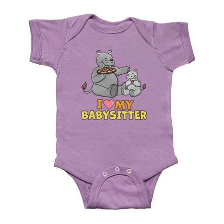 

Inktastic I Love My Babysitter Hippos Gift Baby Boy or Baby Girl Bodysuit