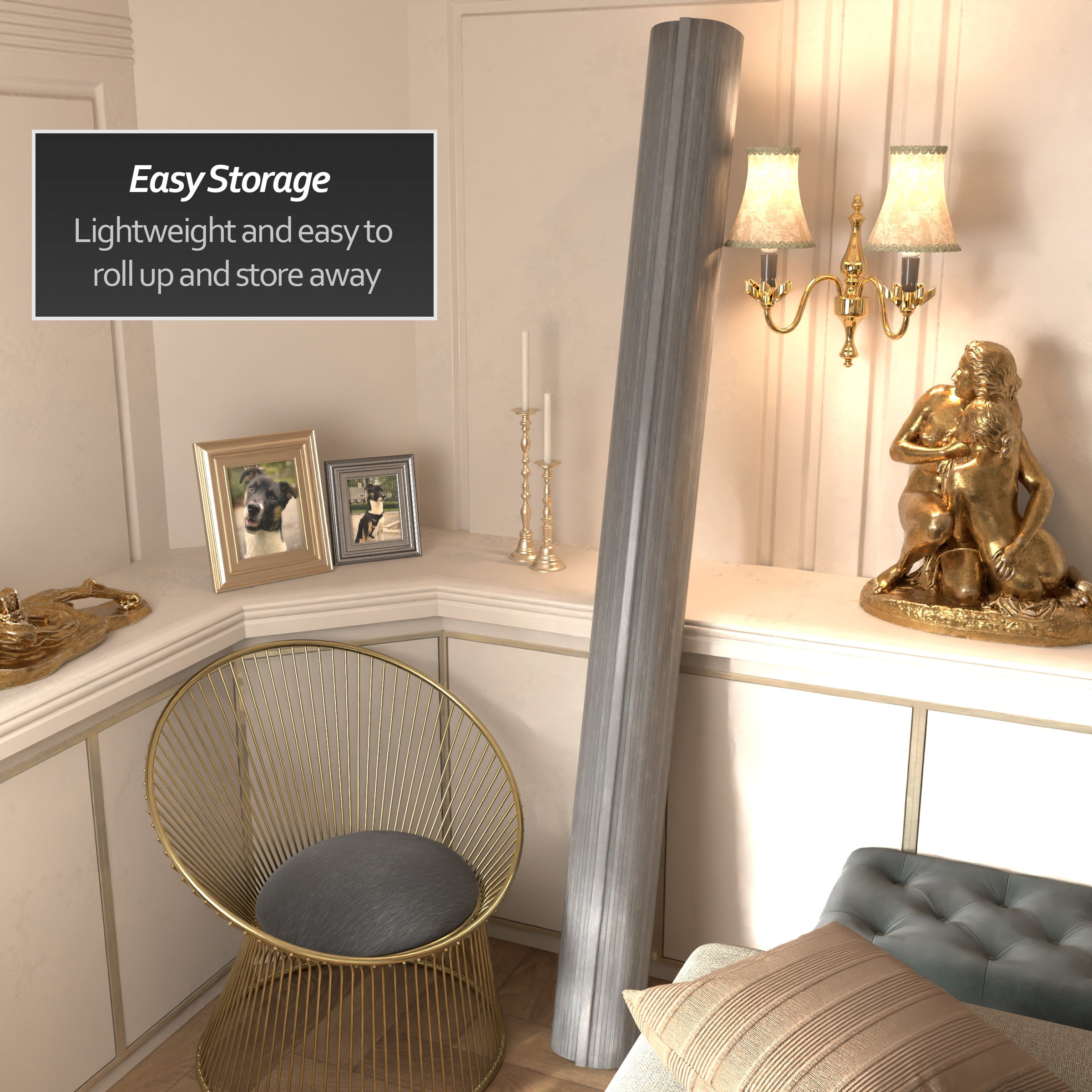 7 ft. Tall Bamboo Wave Screen - Grey