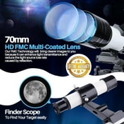 QUNSE 70mm Telescopes for Kids Adults Beginners, 40X-150X Potable Telescope with Adjustable Tripod,Mobile Phone Adapter
