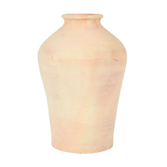 BIDK Home Solid Short Neck Terracotta Vase - 11" - Brown