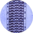 thumbnail image 1 of Ahgly Company Machine Washable Indoor Round Abstract Blue Modern Area Rugs, 7' Round, 1 of 4